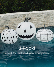 Three inflatable light up decorative pumpkins
Inflatable Halloween decor
3-pack!
Perfect for backyard, pool or anywhere!